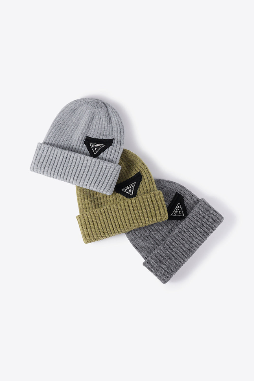Warm acrylic blend beanie folded cuff close-up