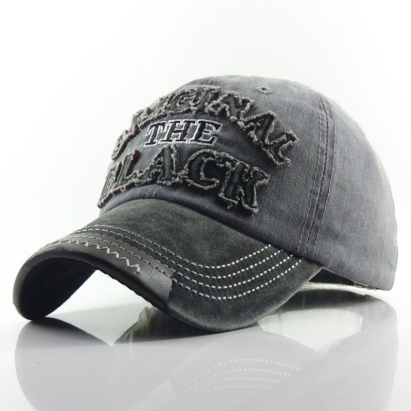 Vintage Black Embroidered Baseball Cap