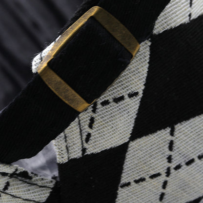Mens retro plaid short brim flat cap - product photo 9