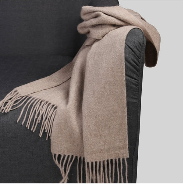 Unisex cashmere fringed winter scarf - product photo 5