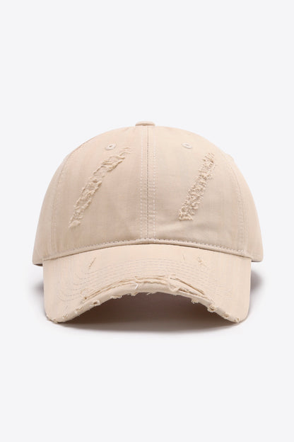 Adult unisex distressed cap product angle