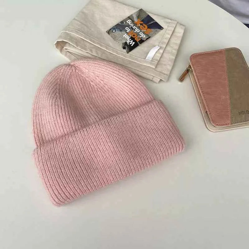 Unisex Warm Knitted Cuffed Beanie Hat
