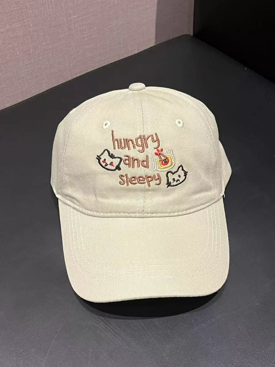 Gorra de béisbol bordada "Hungry and Sleepy"
