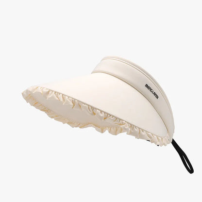 Frill sun hat adjustable fit and brim detail