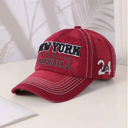 Black New York city cap front view
