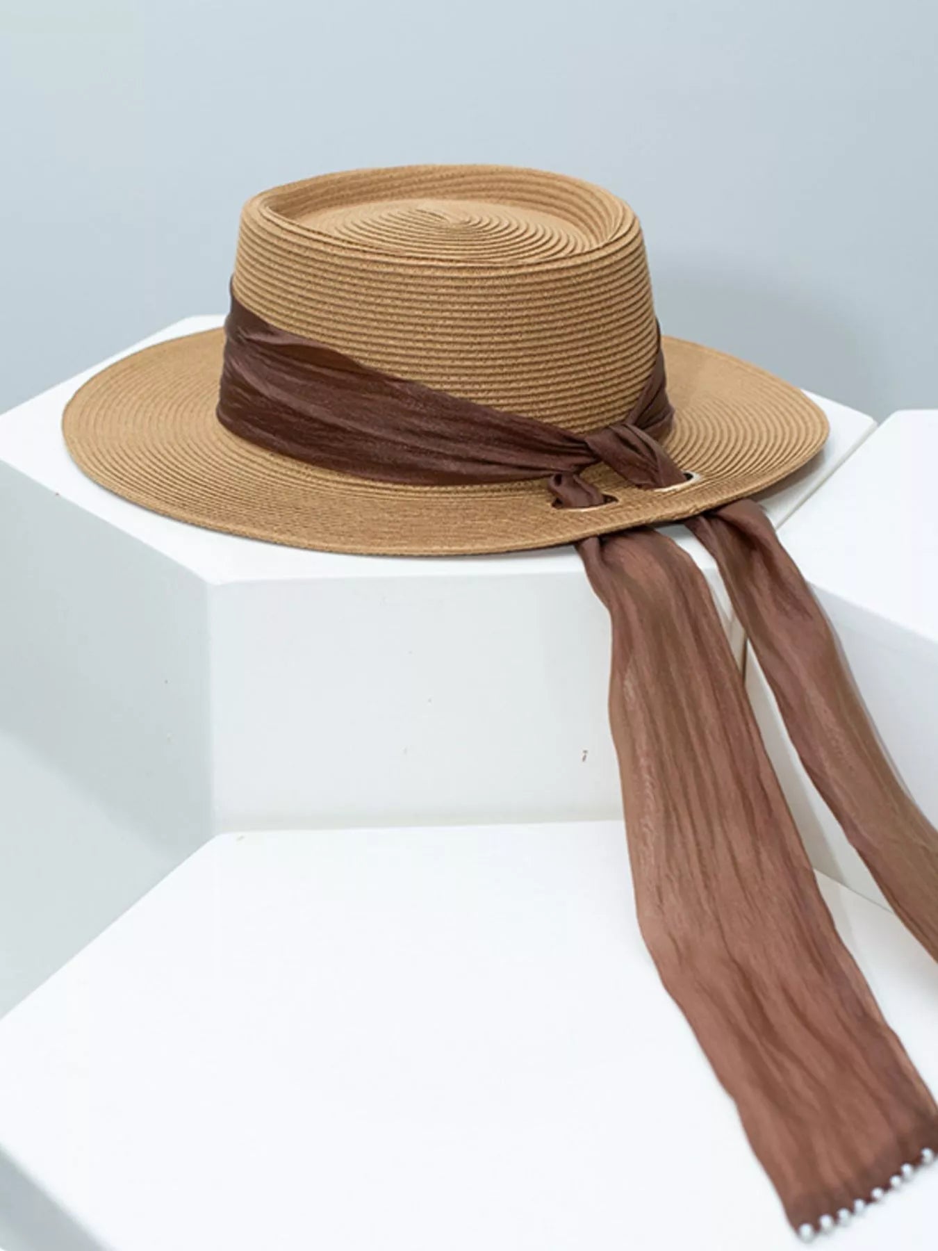 Ribbon Accent Straw Sun Hat image 4