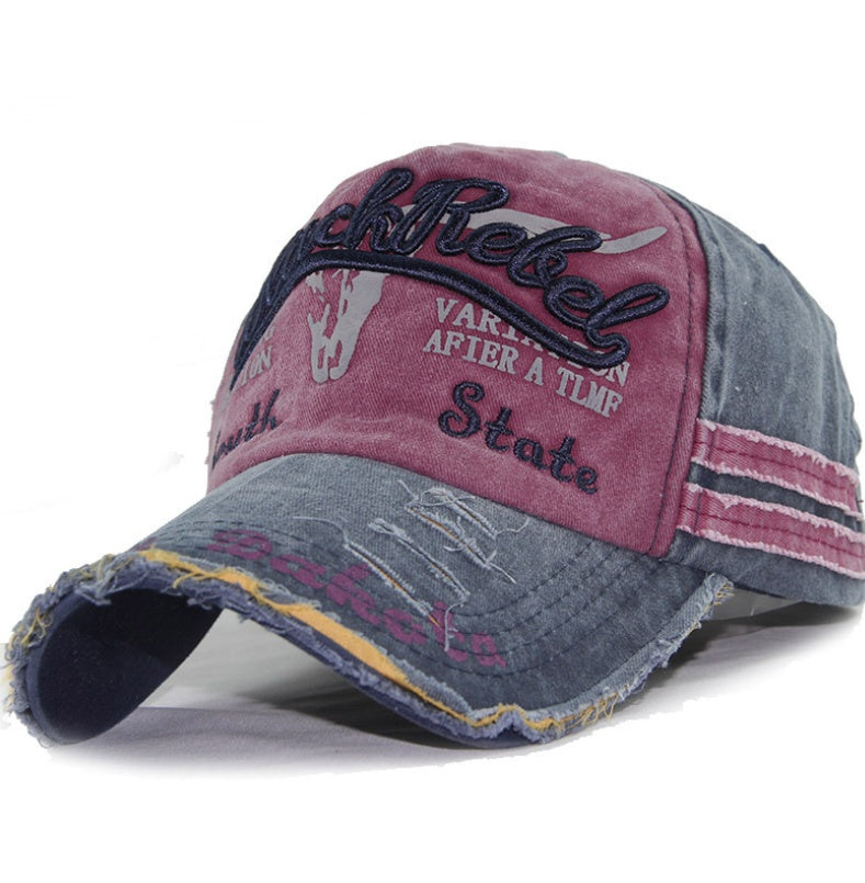 Washed Bull Head Embroidered Baseball Cap