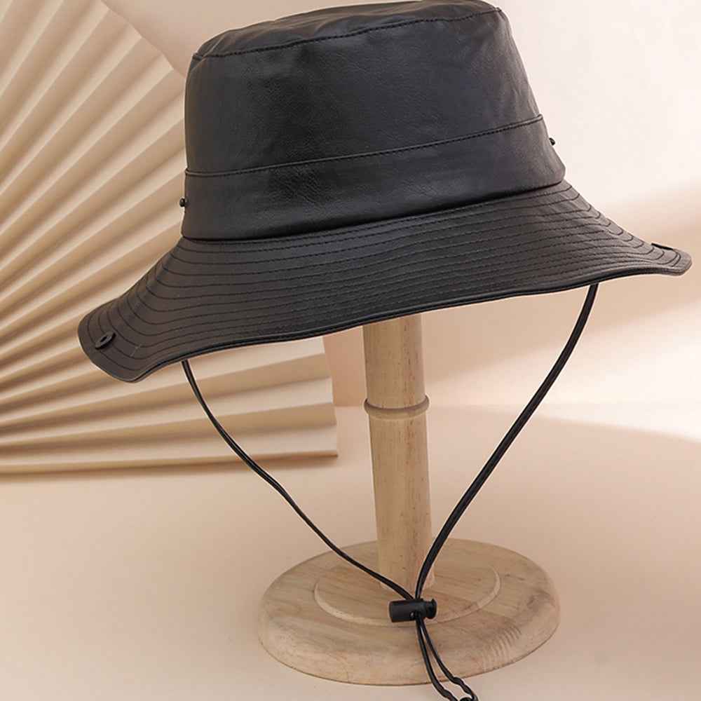 Unisex Wide Brim Fishing Bucket Hat with Chin Strap