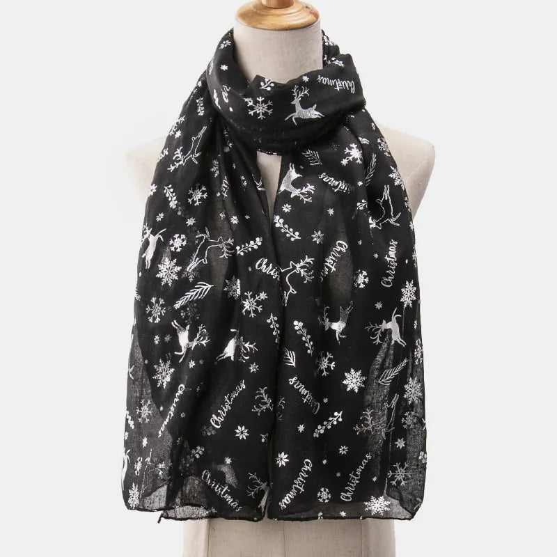 Christmas print winter scarf - product photo 3