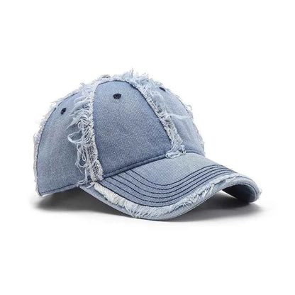 Dusty pink raw hem cotton baseball cap front view