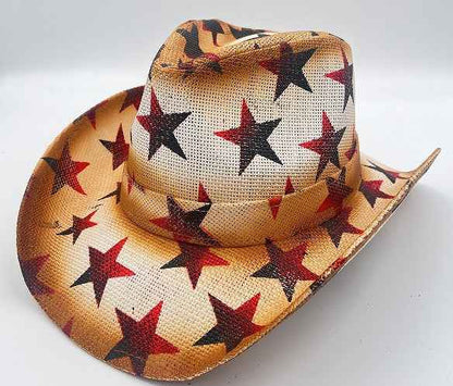 Unisex 03 Western Printed Straw Cowboy Hat fit detail