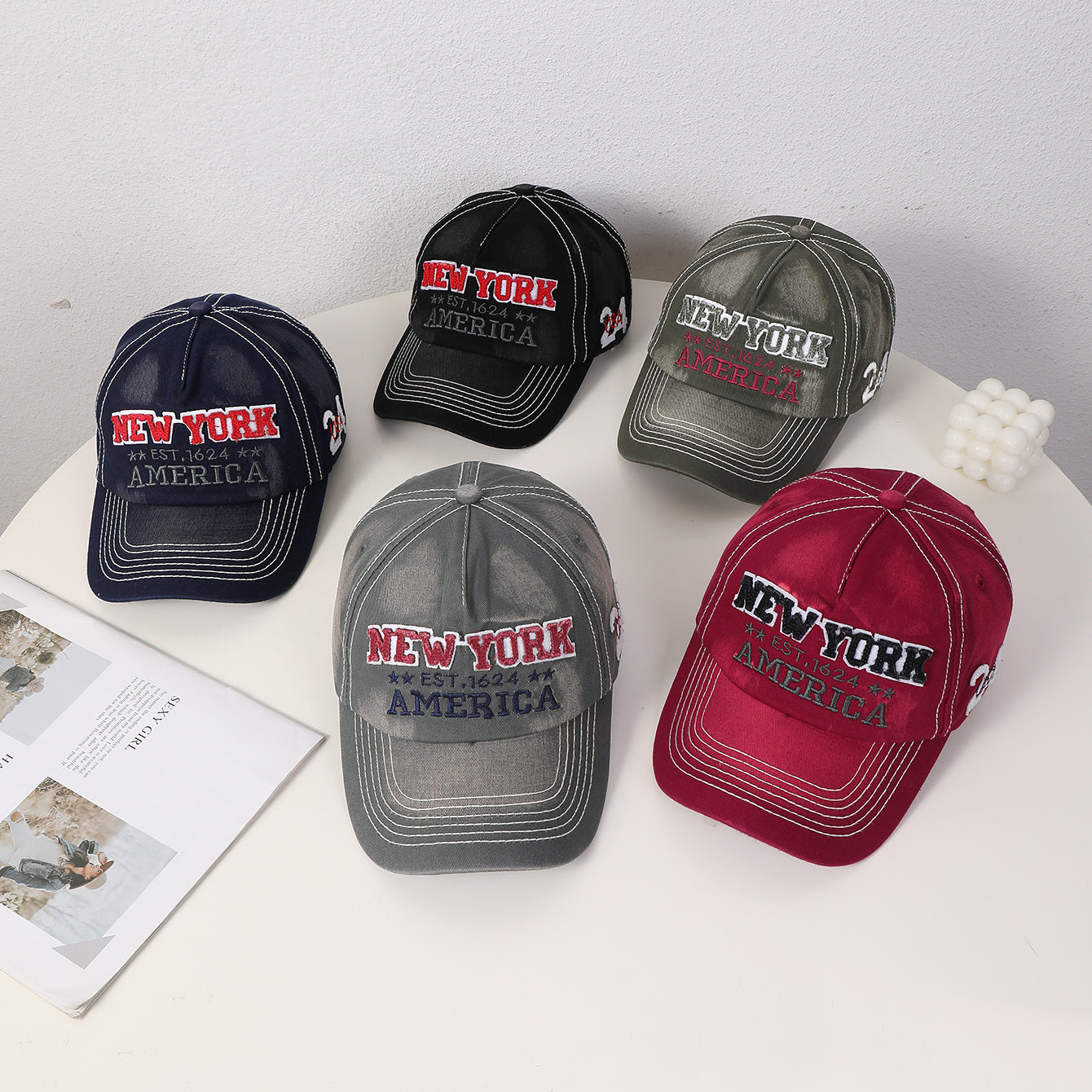 Woven New York cap structured profile