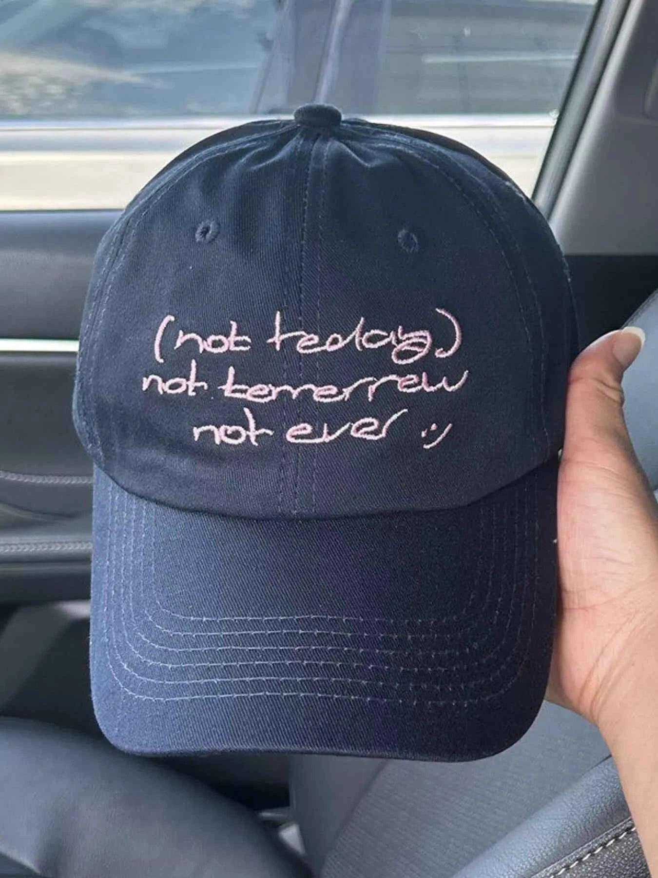 Embroidered Slogan Baseball Cap