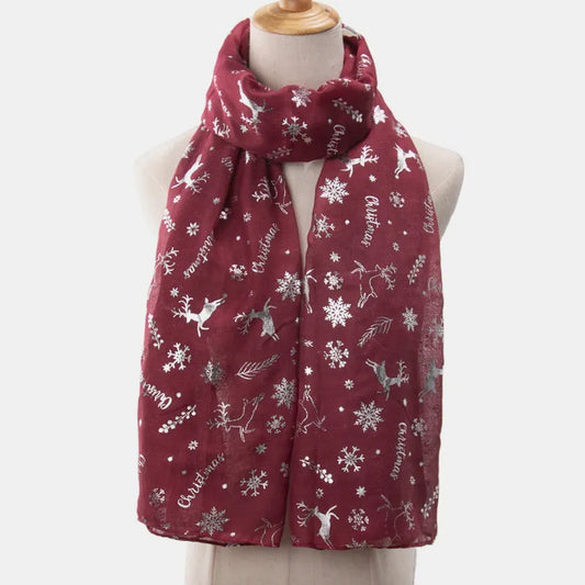 Christmas print winter scarf - product photo 2