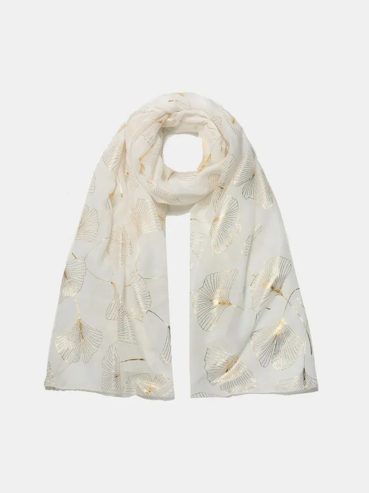 Ginkgo leaf print scarf - product photo 5