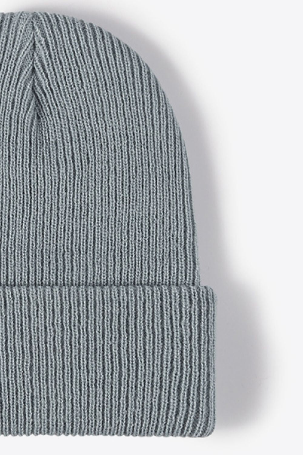 Unisex Beige Warm Winter Knit Beanie soft material close-up photo 07