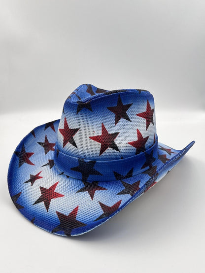 Unisex 07 Western Printed Straw Cowboy Hat back detail
