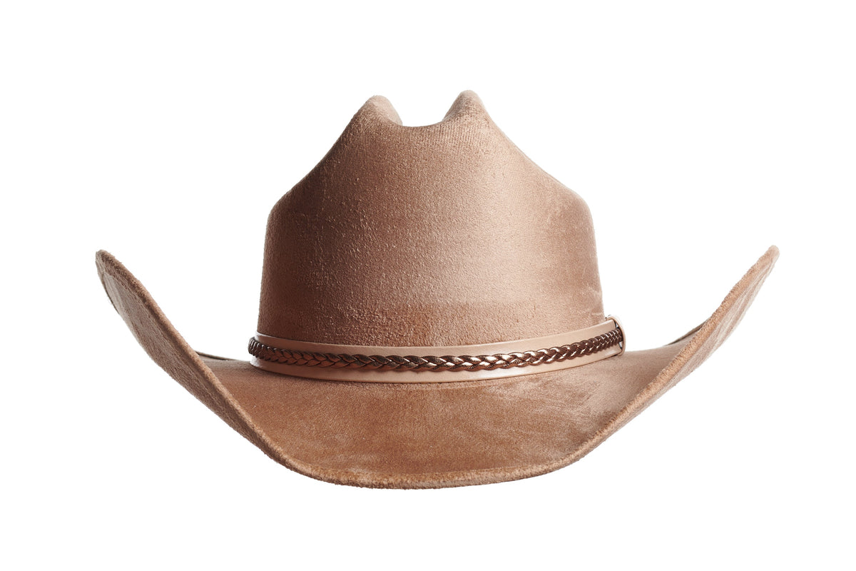 ASN Hats Nomad Tan tan cowboy hat, front angle showing the crown and brim