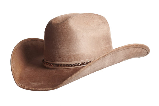 ASN Hats Nomad Tan tan cowboy hat, side profile showing the hatband
