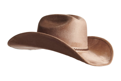 ASN Hats Nomad Tan tan cowboy hat, opposite angle showing the brim shape