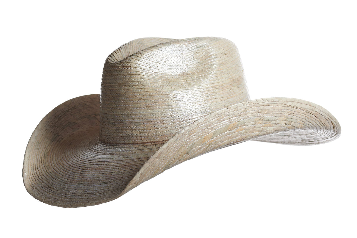 ASN Hats Wildest Dreams natural cowboy hat, opposite angle showing the brim shape