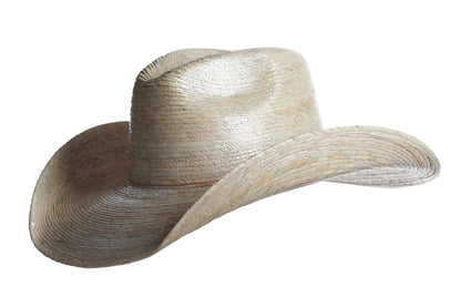 ASN Hats Wildest Dreams natural cowboy hat, opposite angle showing the brim shape