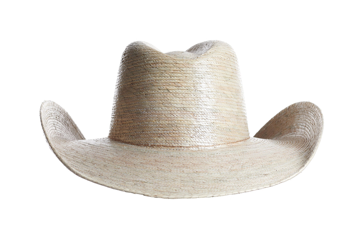 ASN Hats Wildest Dreams natural cowboy hat, rear view showing the crown and trim