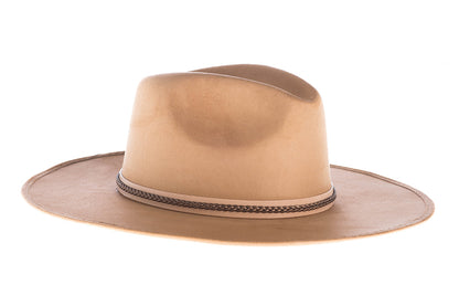 ASN Hats Denali brown fedora hat, opposite angle showing the brim shape