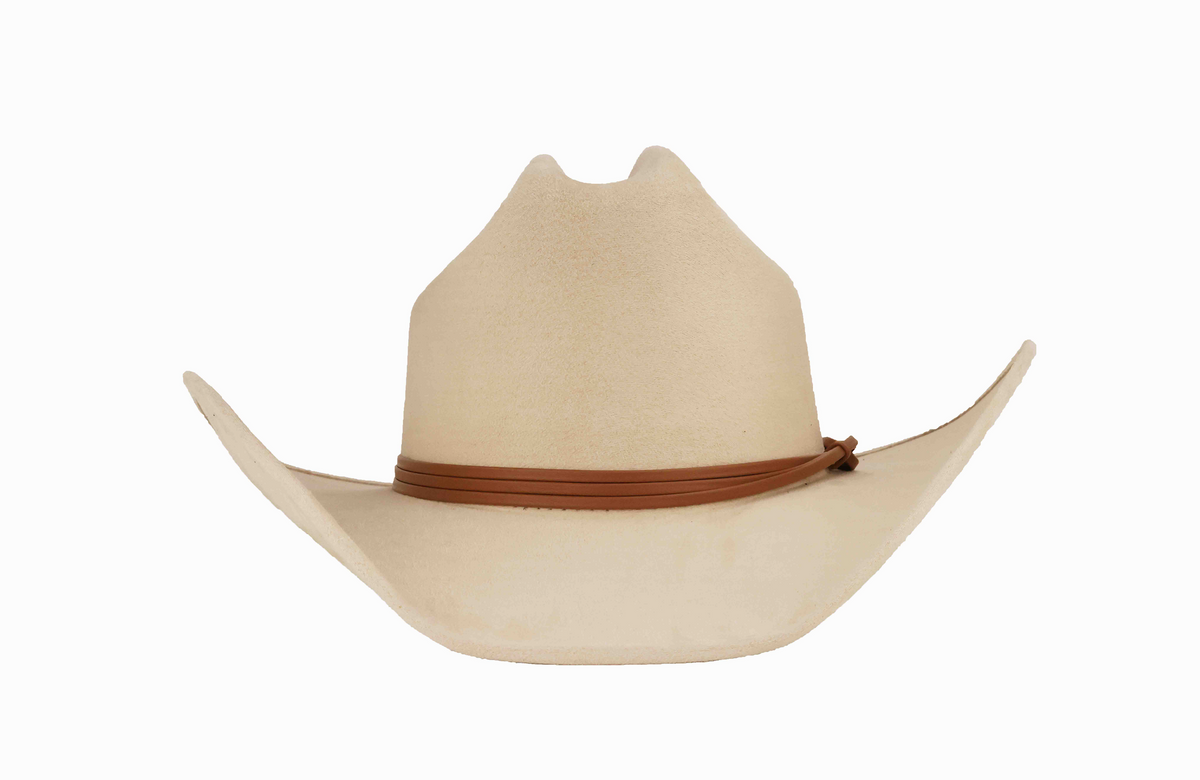 ASN Hats Austin ivory cowboy hat, front angle showing the crown and brim