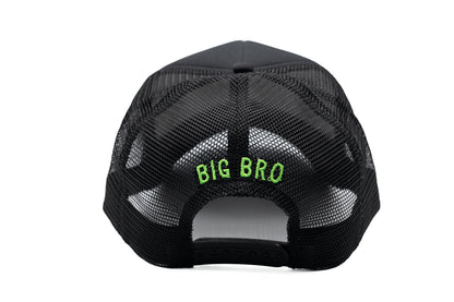 Rey To Z black trucker rear showing embroidered lettering and mesh