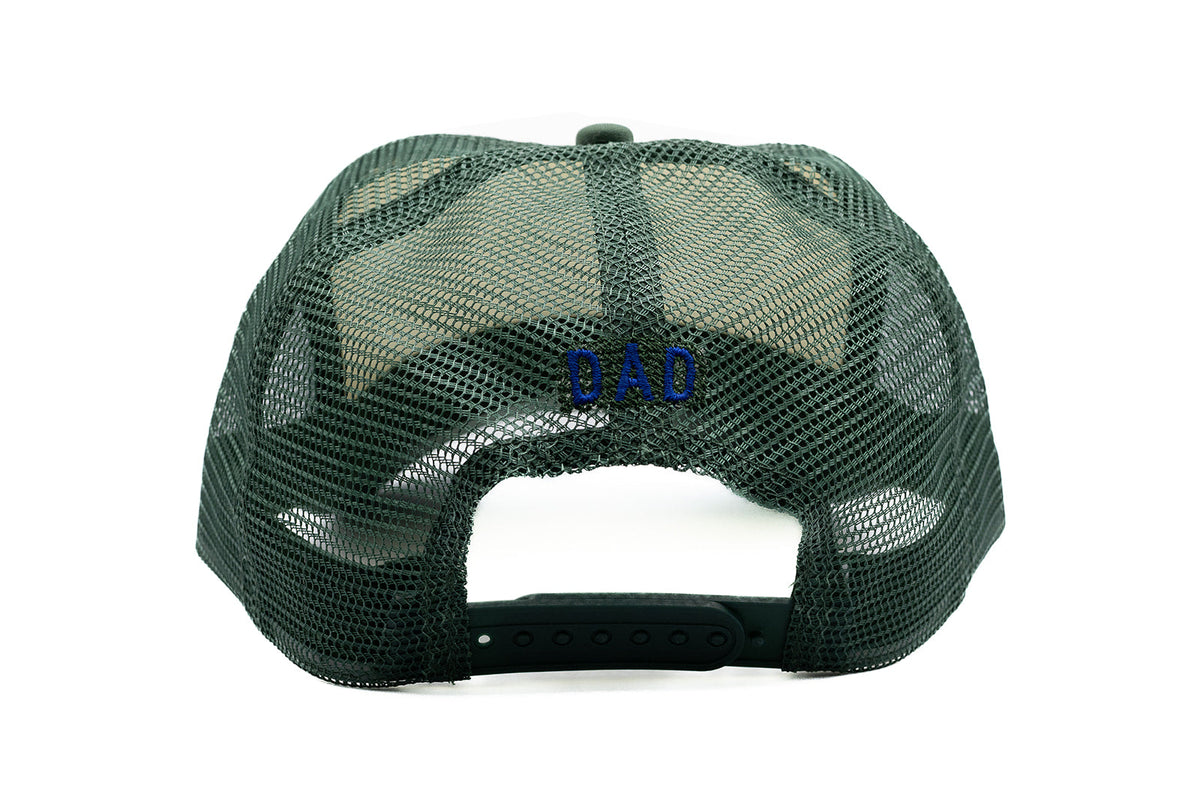 Rey To Z dark Green trucker rear with white embroidered lettering