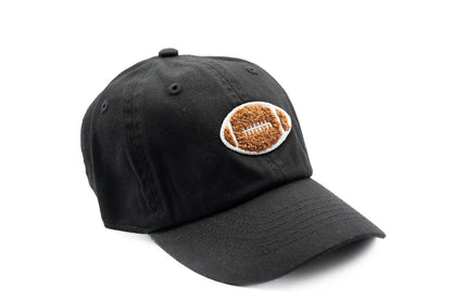 Rey To Z angled view of the Black football-patch cap
