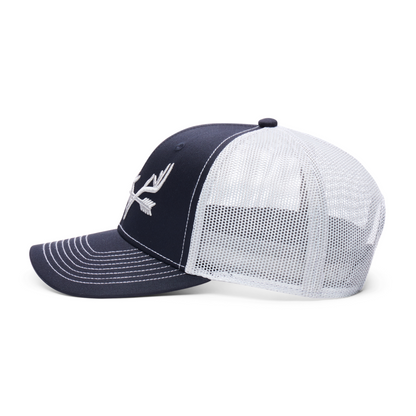 Webb Western Cowboy Antler cap, side profile showing the mesh back and brim