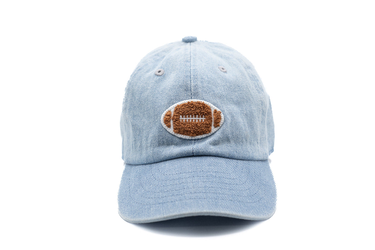 Rey To Z front view of the Denim football-patch cap