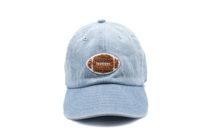 Rey To Z front view of the Denim football-patch cap