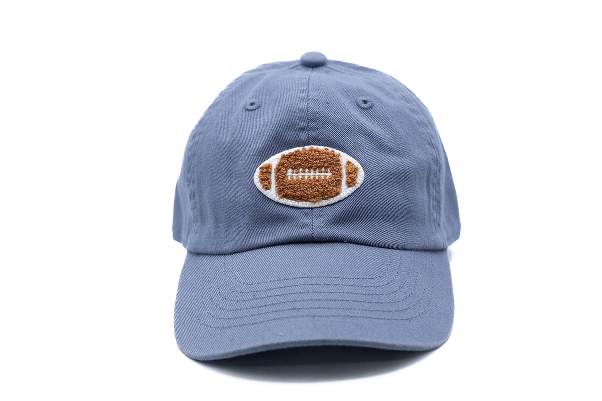 Rey To Z front view of the Dusty Blue football-patch cap