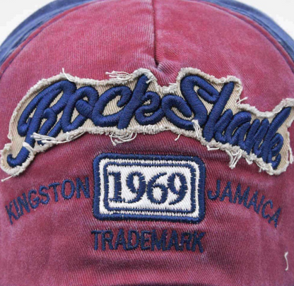 Ripped Retro Duck Tongue Stitching Letters Baseball Caps