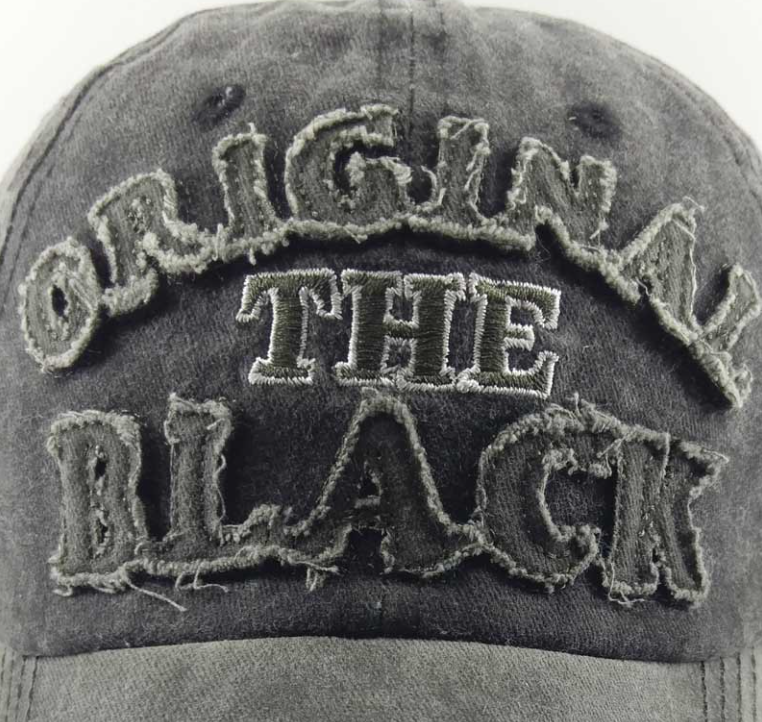 Vintage Black Embroidered Baseball Cap