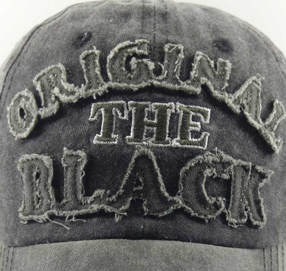 Vintage Black Embroidered Baseball Cap