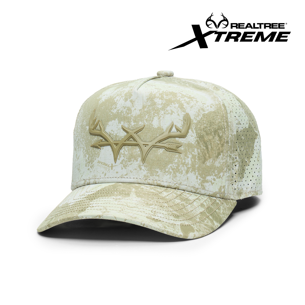 Webb Western Realtree XTREME® (sandstone) cap, angled front showing the crown design and brim