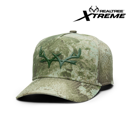 Webb Western Realtree XTREME® (marsh) cap, angled front showing the crown design and brim