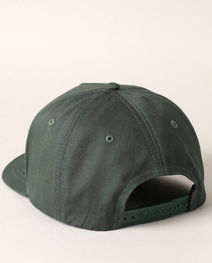 Rear view of the dark green cap showing its adjustable closure