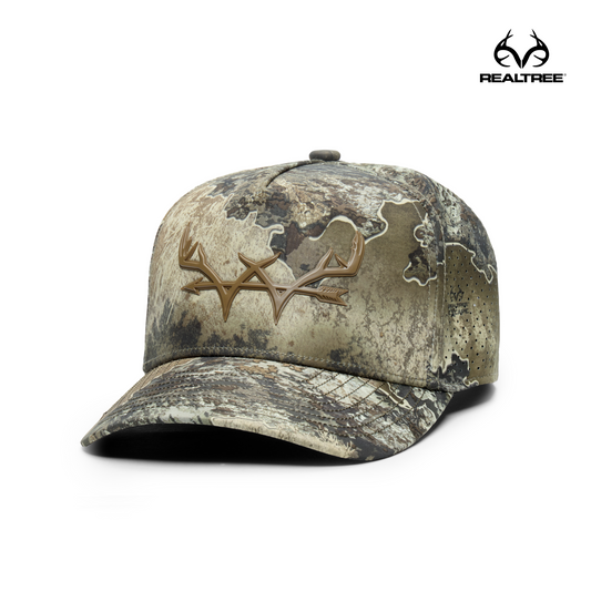 Webb Western EXCAPE® (brown) cap, angled front showing the crown design and brim