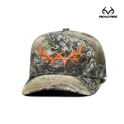 Webb Western EXCAPE® (orange) cap, angled front showing the crown design and brim