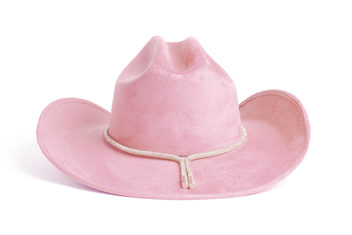 ASN Hats Kenny Light Pink light pink cowboy hat, opposite angle showing the brim shape
