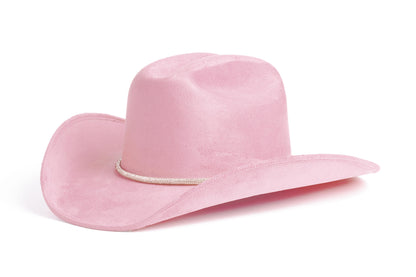 ASN Hats Kenny Light Pink light pink cowboy hat, rear view showing the crown and trim