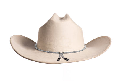 ASN Hats Kenny Cream cream cowboy hat, opposite angle showing the curved brim