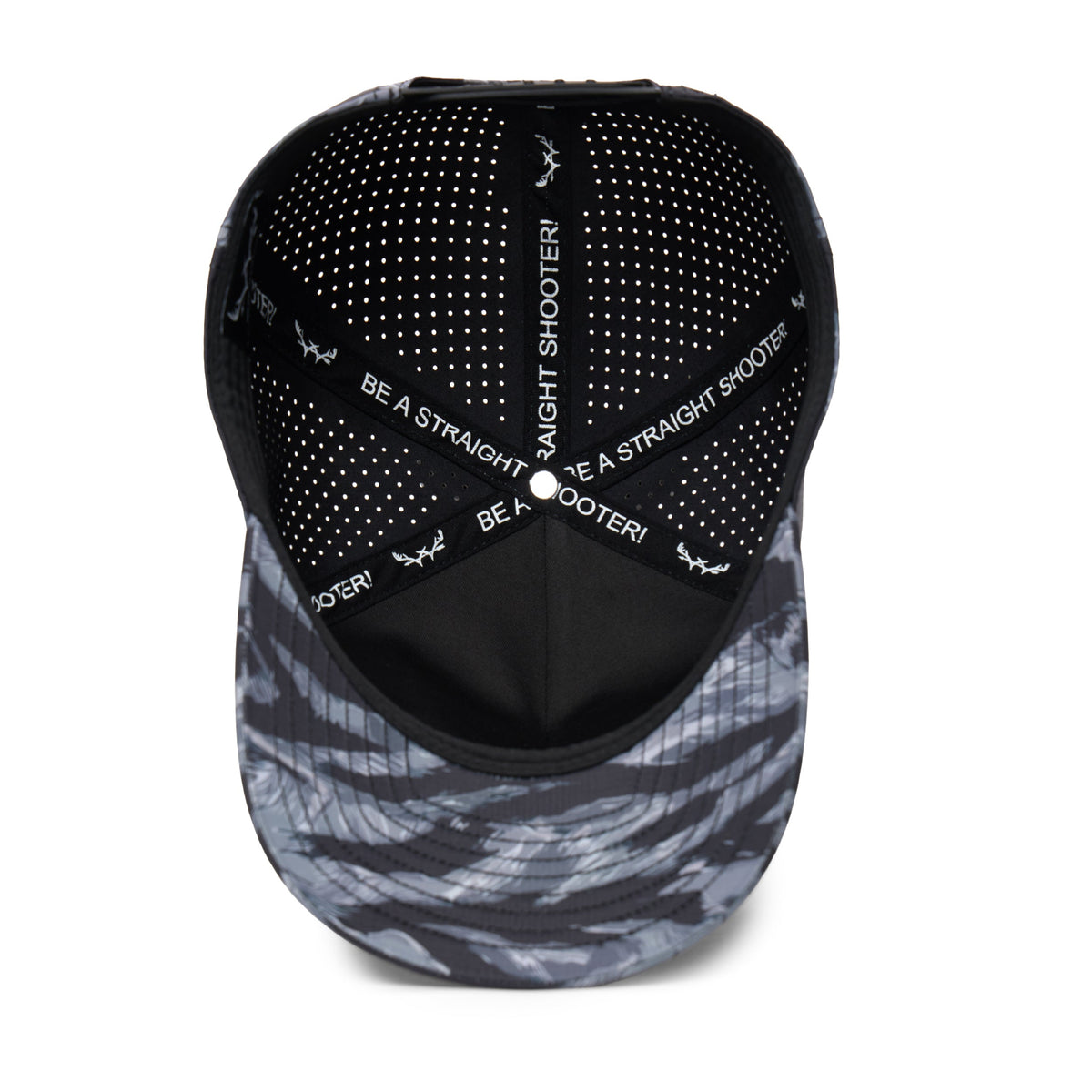 Webb Western Urban Tiger cap, interior view showing the sweatband and crown seams