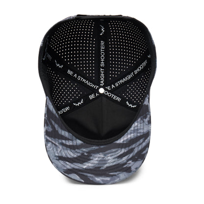 Webb Western Urban Tiger cap, interior view showing the sweatband and crown seams