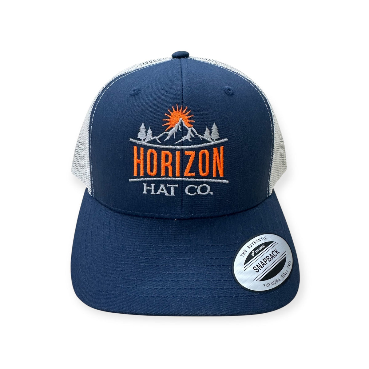 Navy and silver Horizon logo cap with pale embroidery